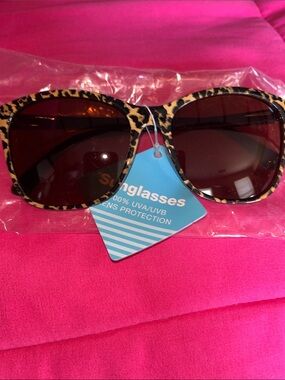 Leopard Print Oversized Sunglasses - Brown Lenses